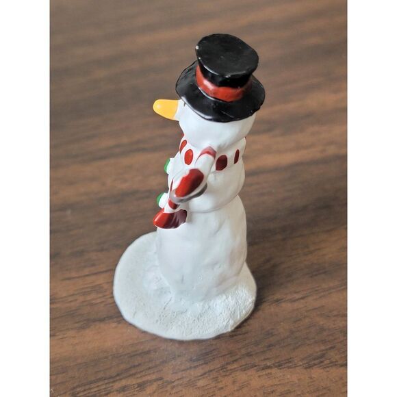 Top Hat snowman red striped scarf Village accessory Xmas decor - Picture 2 of 5